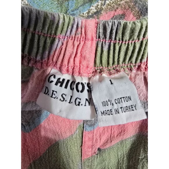 Vintage Chicos 100% Cotton Size 1 Medium Western Halter Sundress Maxi Dress - Picture 3 of 3